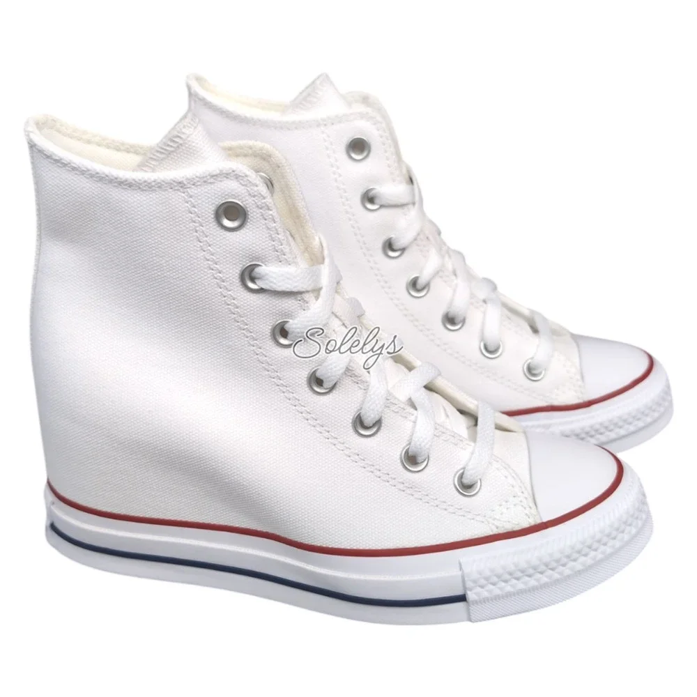 Converse Chuck Taylor All Star Hidden Wedge Platform White Sneaker 10 NEW - Picture 4 of 10